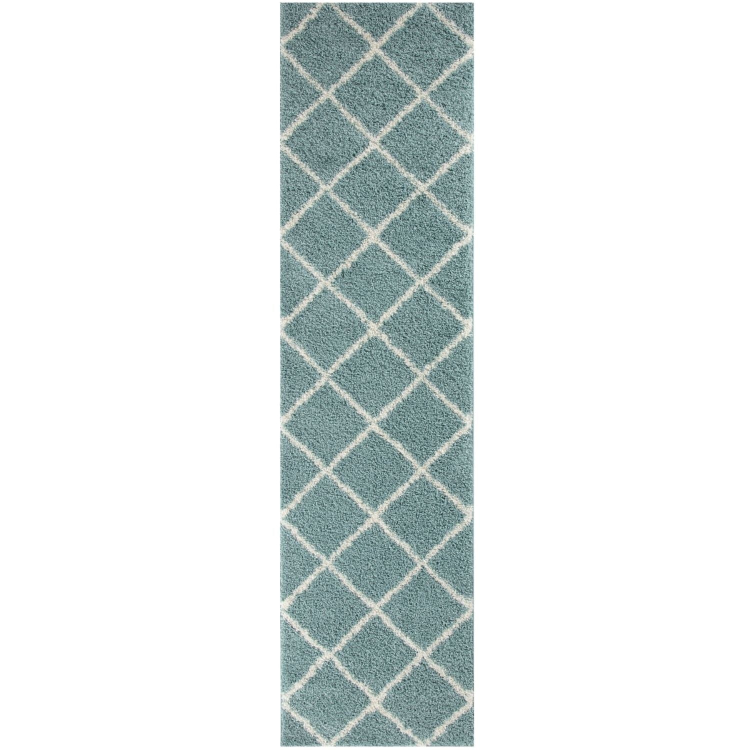 Moroccan Duck Egg Blue Shaggy Rug | 550