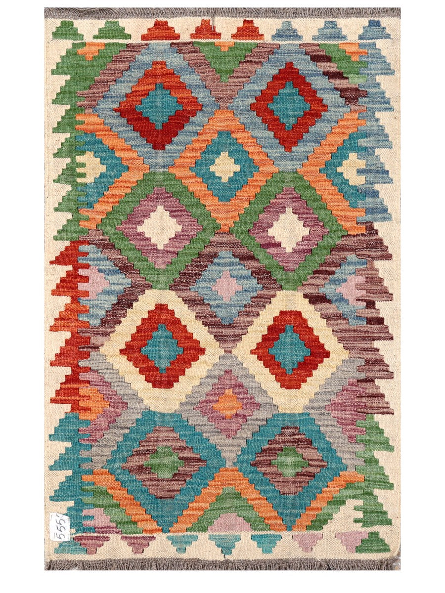 Maimana Afghanistan Kilim Rug - 119 x 76 cm