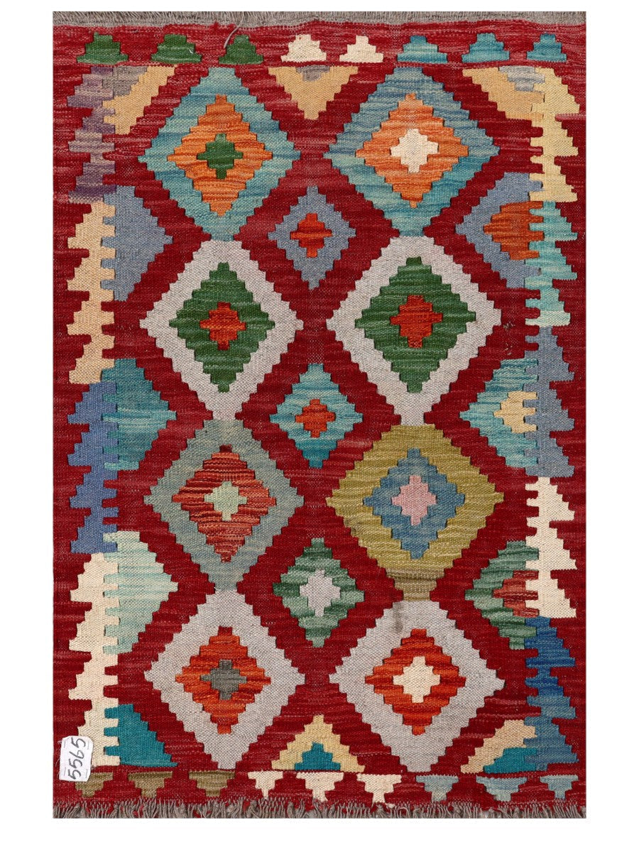 Maimana Afghanistan Kilim Rug - 115 x 76 cm