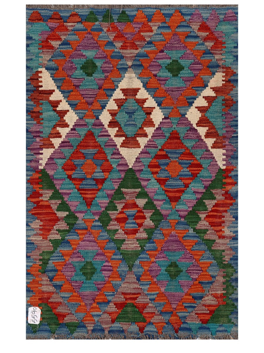 Maimana Afghanistan Kilim Rug - 126 x 80 cm