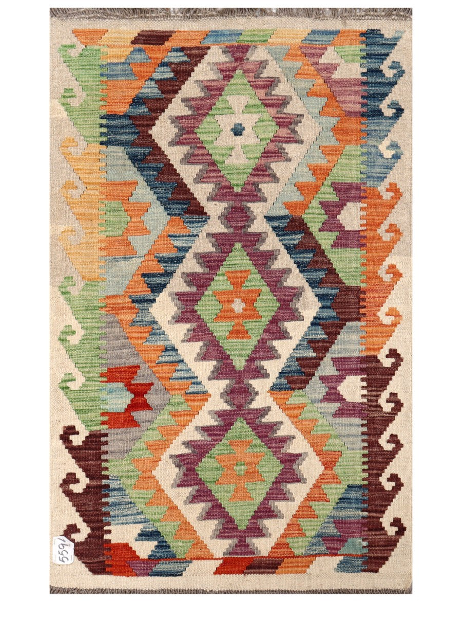 Maimana Afghanistan Kilim Rug - 129 x 80 cm