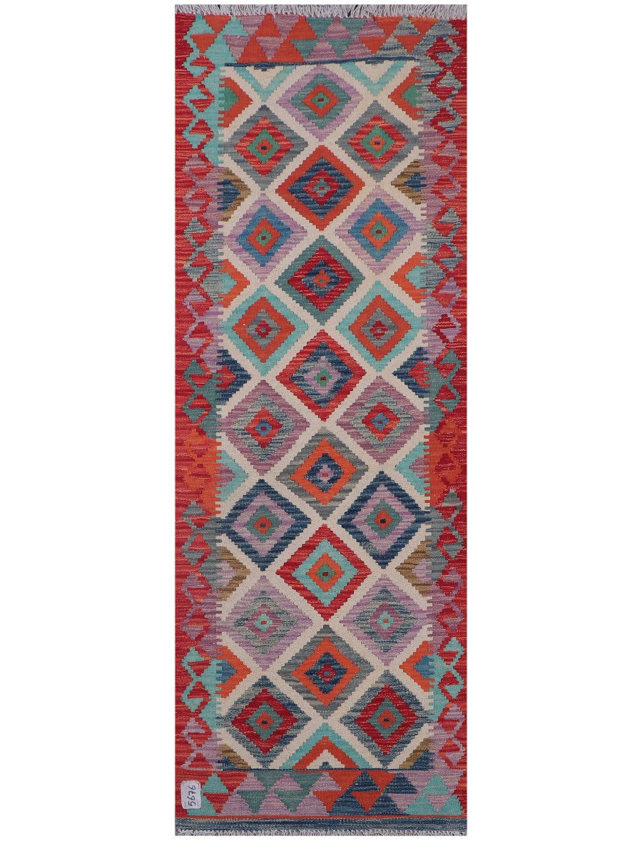 Maimana Afghanistan Kilim Rug - 199 x69 cm