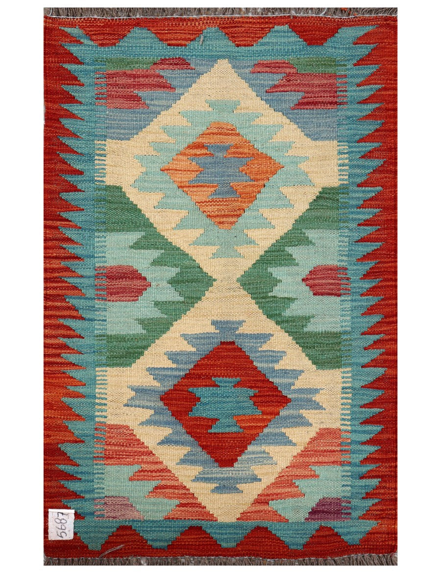 Maimana Afghanistan Kilim Rug - 93 x 59 cm