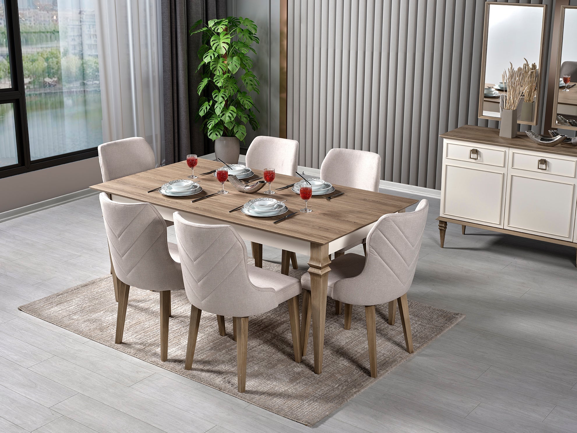 Sahra Dining Table and Chairs by Netline Interiors