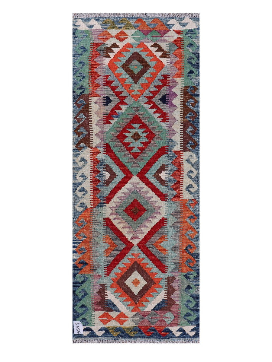 Maimana Afghanistan Kilim Rug - 182 x69 cm