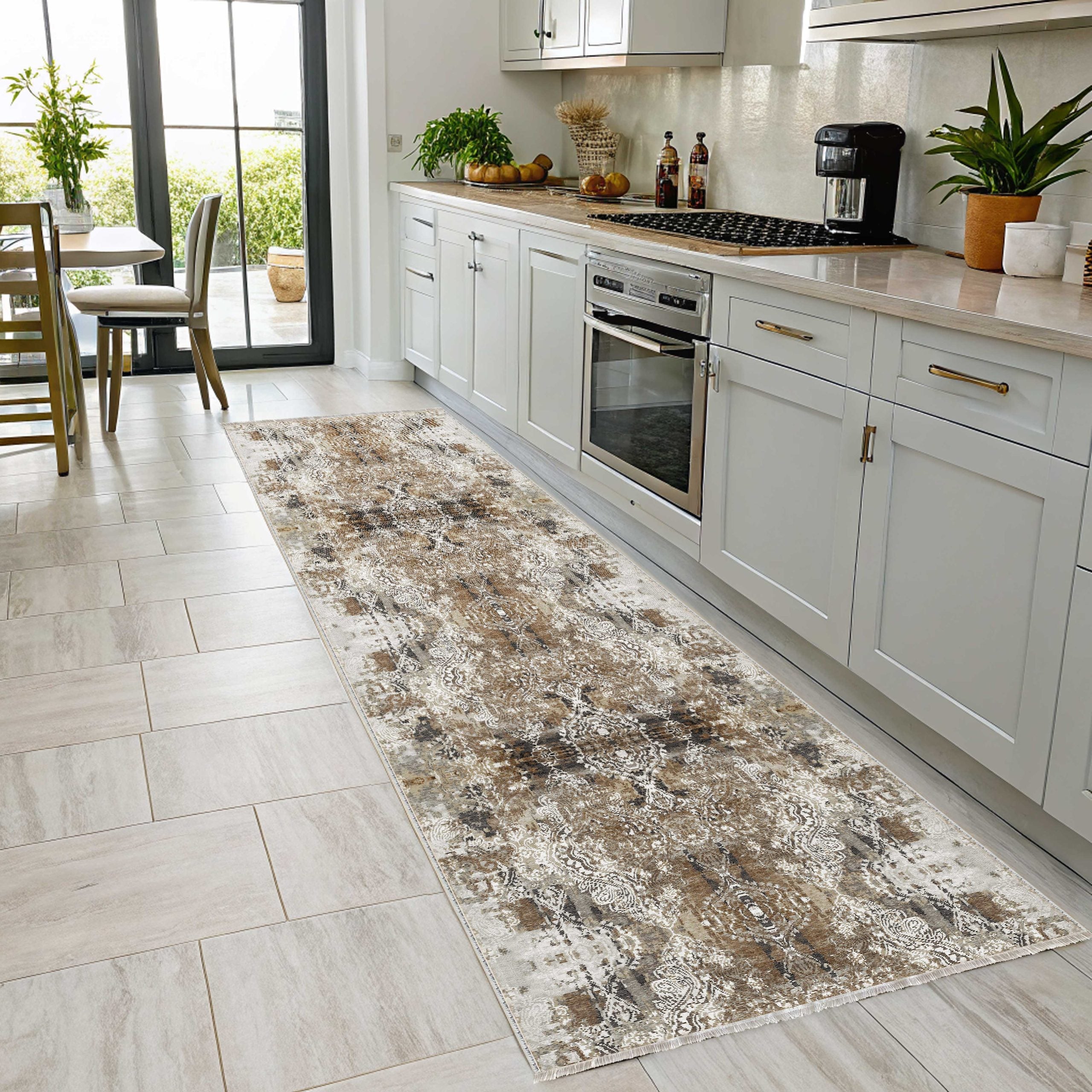 Netline Home Mink Brown Classic Vintage Machine Washable Chenille Rug Design 31-01 - Gallery Image 7 - Netline Home