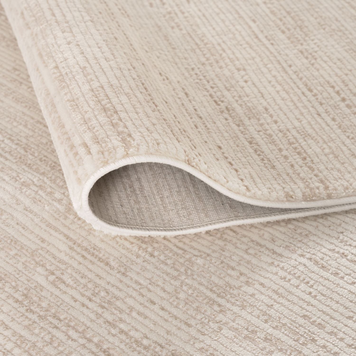 Carmel Cream-Beige Striped Rug | 6010
