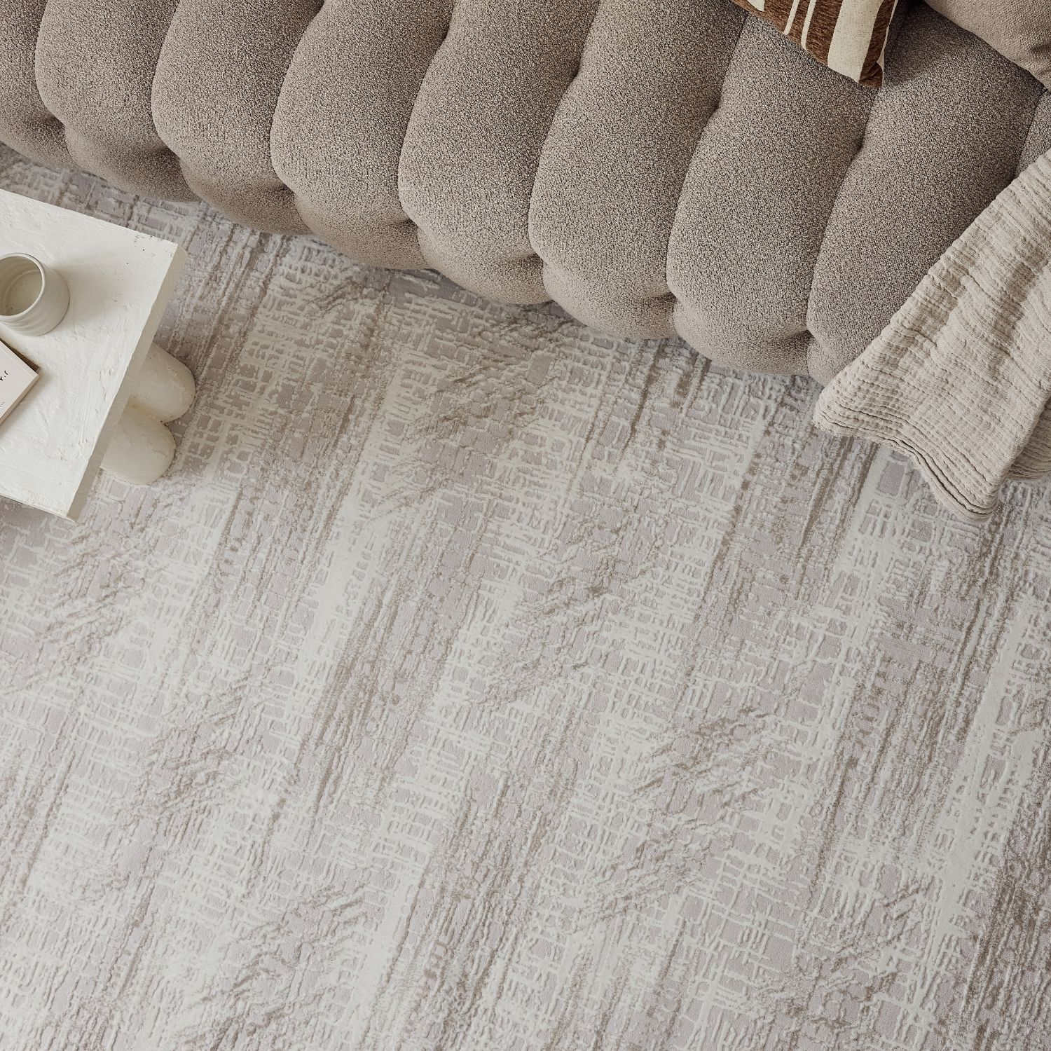 Carmel Cream-Beige Abstract Rug | 6030