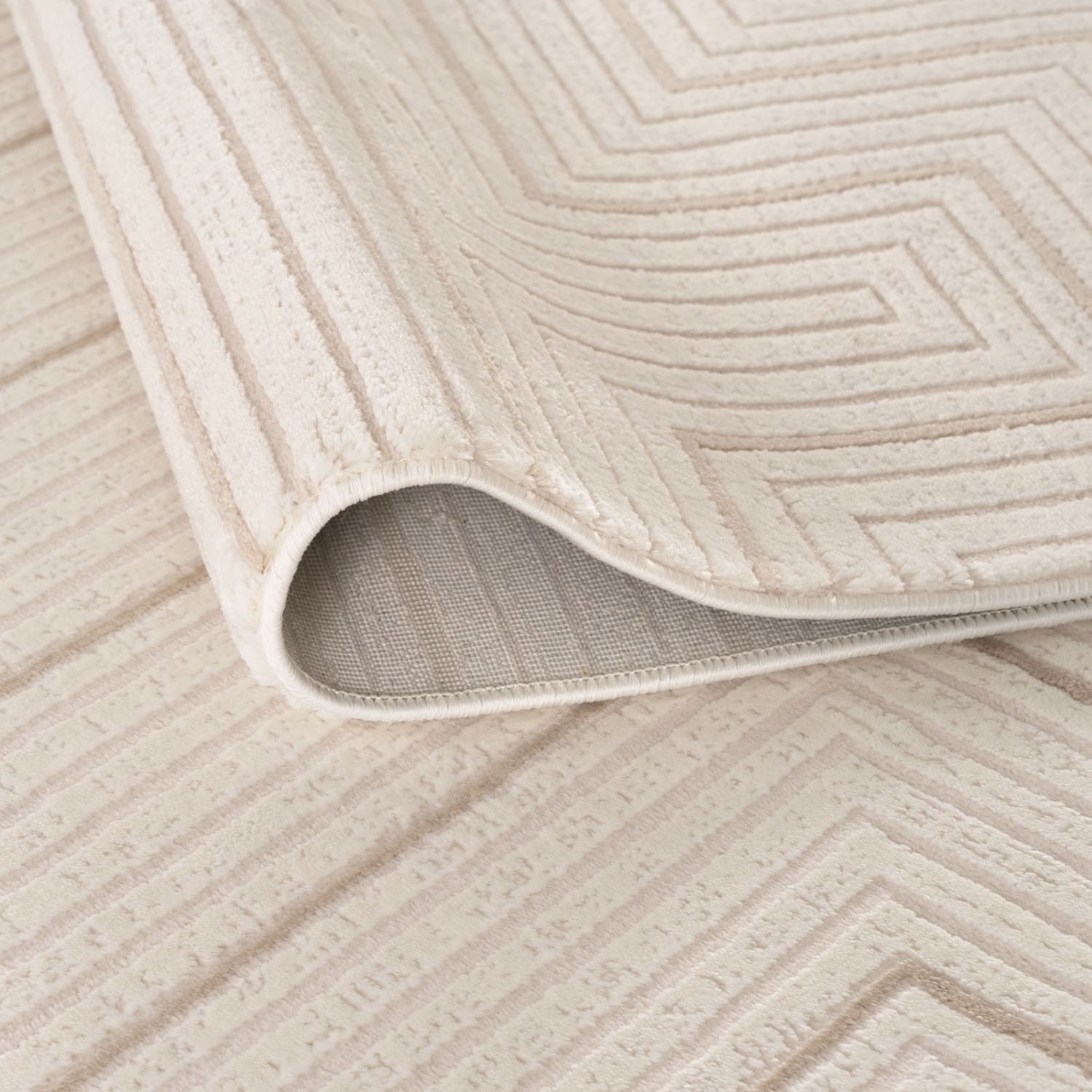 Carmel Cream-Beige Geometric Rug | 6040