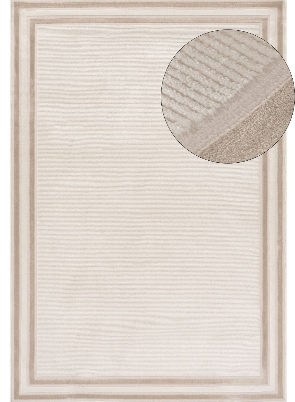 Carmel Cream-Beige Bordered Rug – 6060