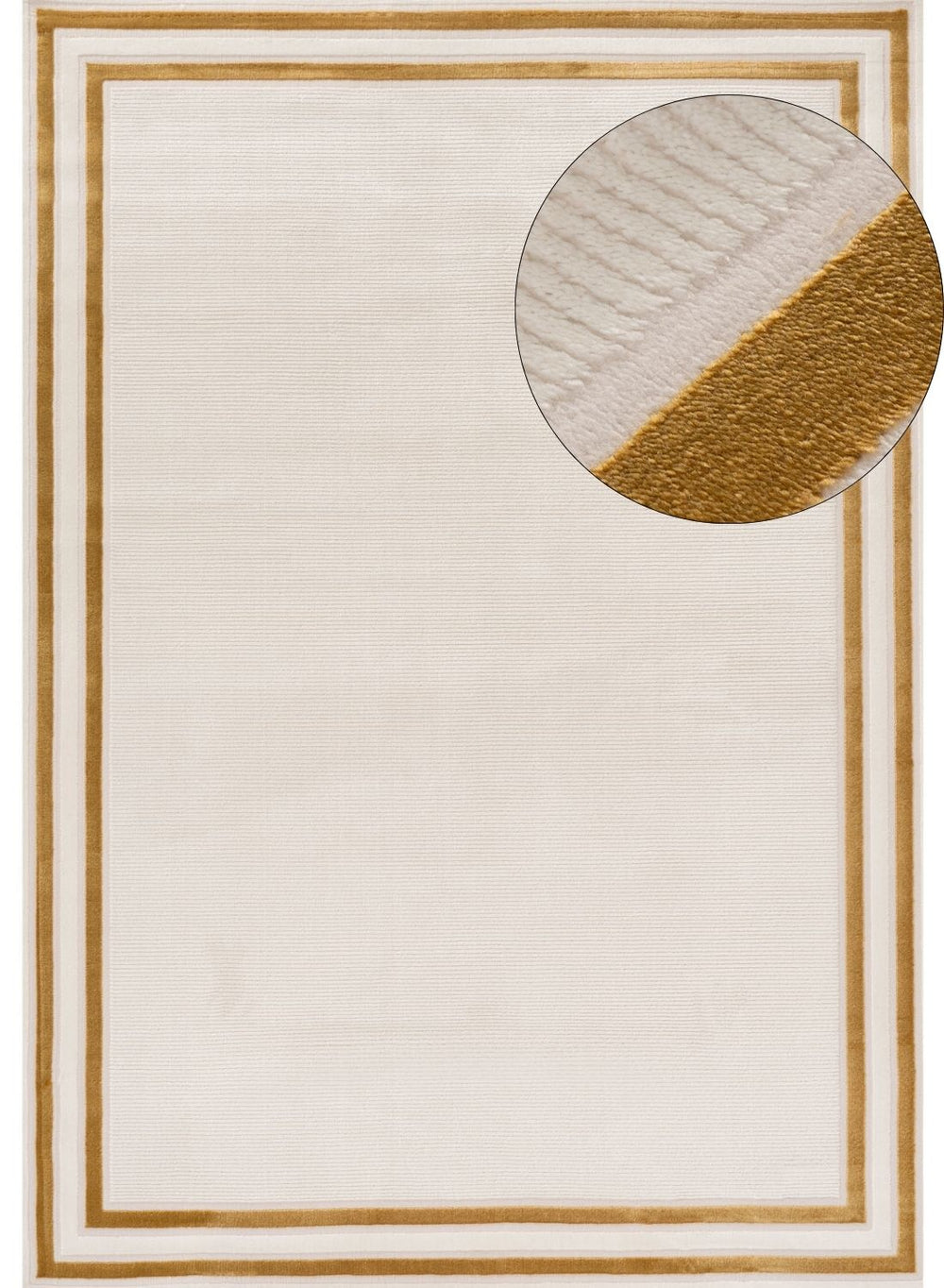 Carmel Cream-Gold Bordered Rug – 6060