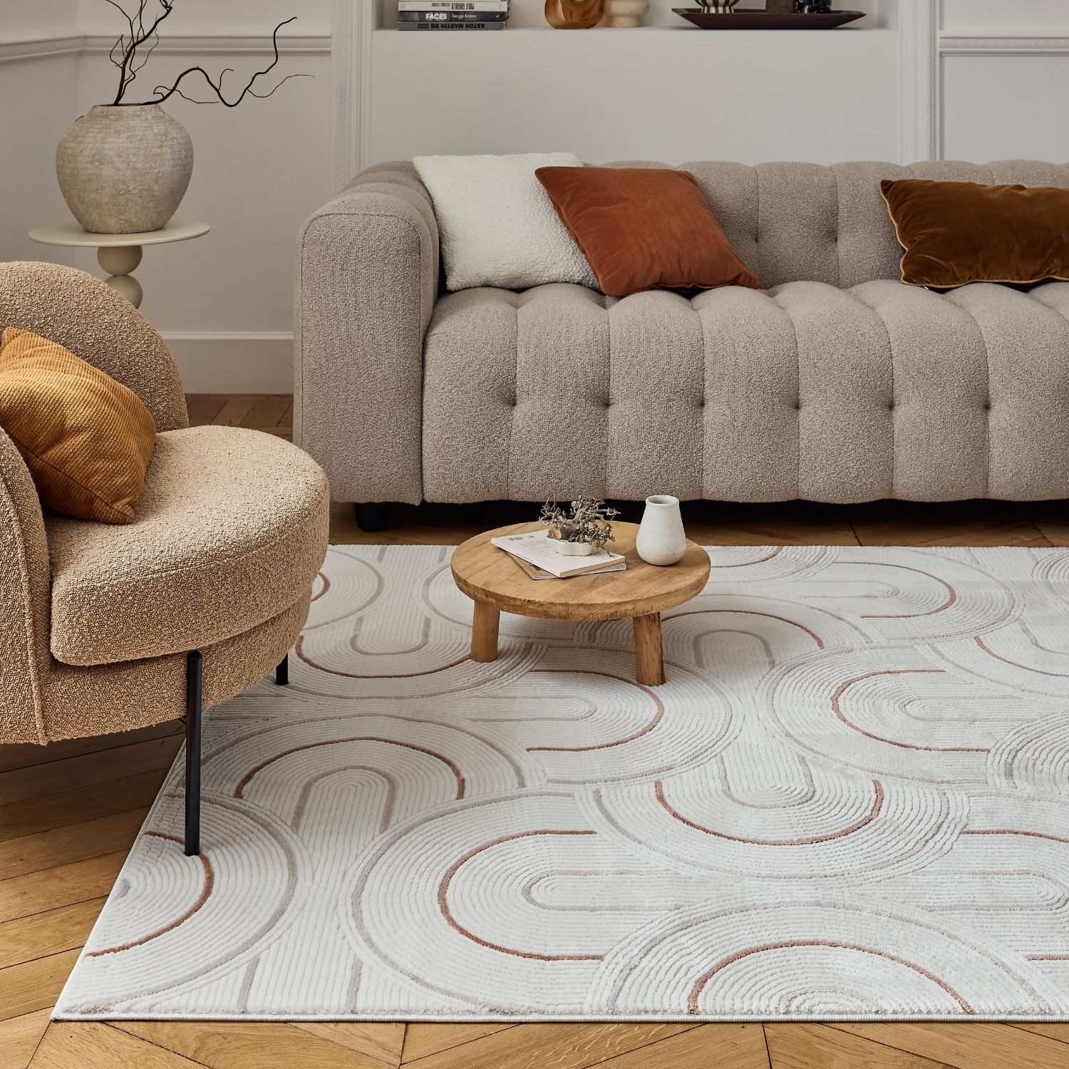 Carmel Cream-Terra Geometric Rug | 6070