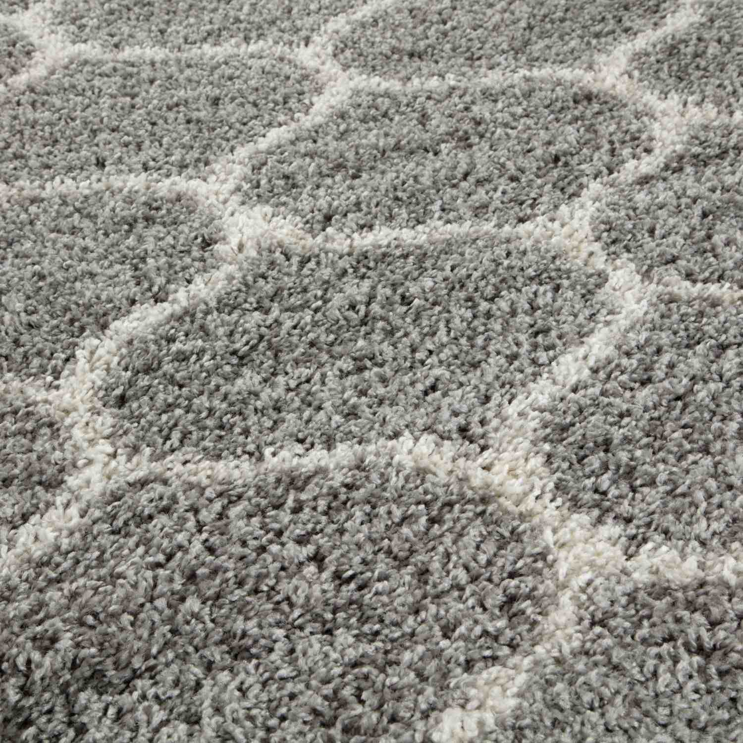 Moroccan Grey Shaggy Rug | 610