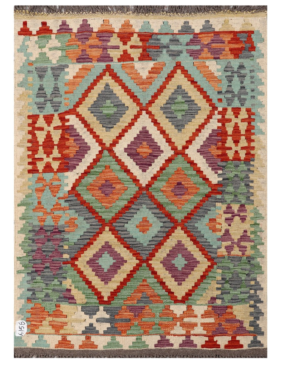 Maimana Afghanistan Kilim Rug - 138 x99 cm