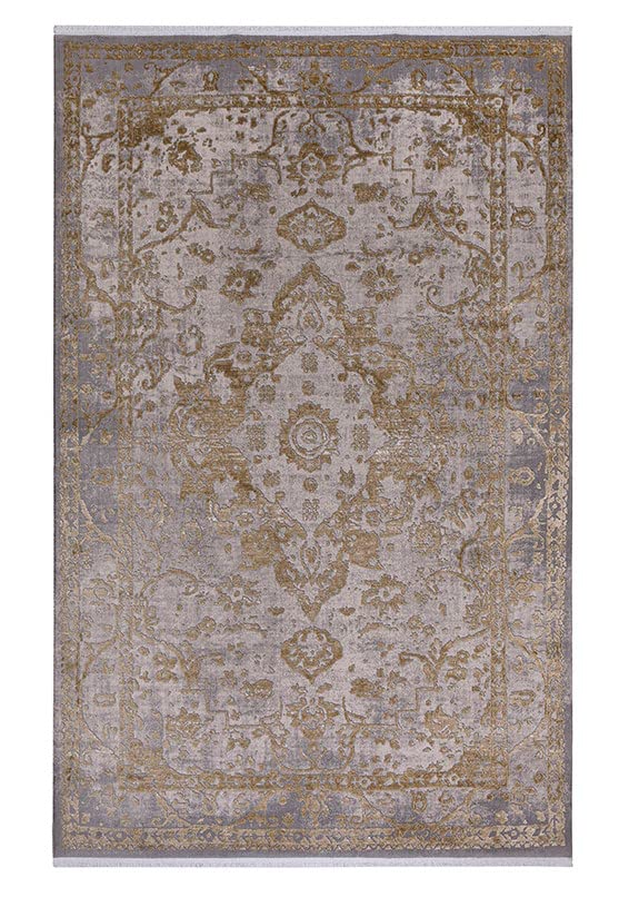 NETLINE HOME Area Rugs For Living Room, Bedroom, Dining Room and Kitchen | Oriental Design Carpet | Acrylic Rug | Luxury Rug | Soft Medium Pile | Stain Resistant (Cream Colorful, 120X180 CM)