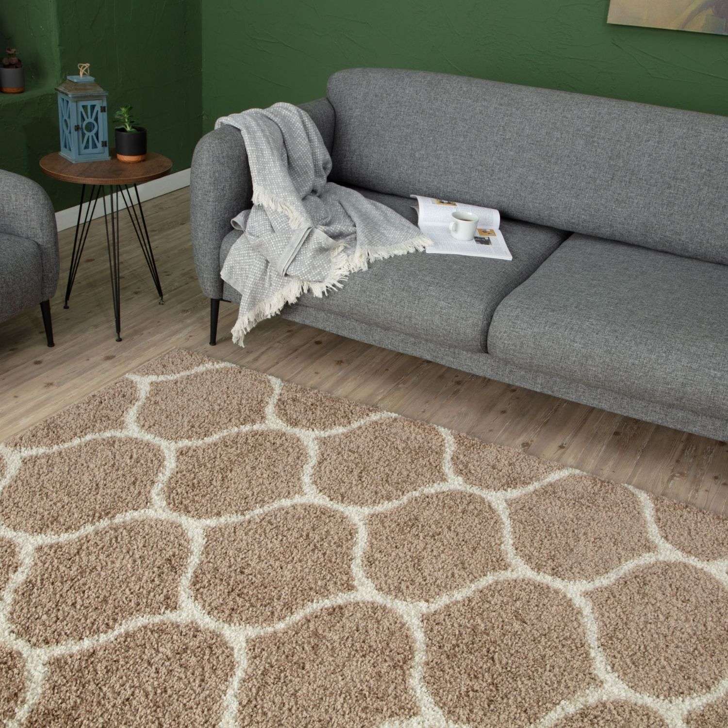 Moroccan Beige Shaggy Rug | 620