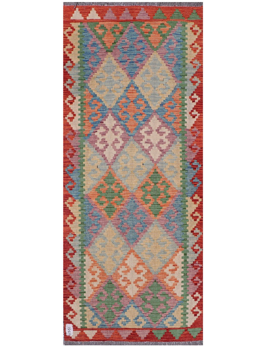 Maimana Afghanistan Kilim Rug - 196 x82 cm