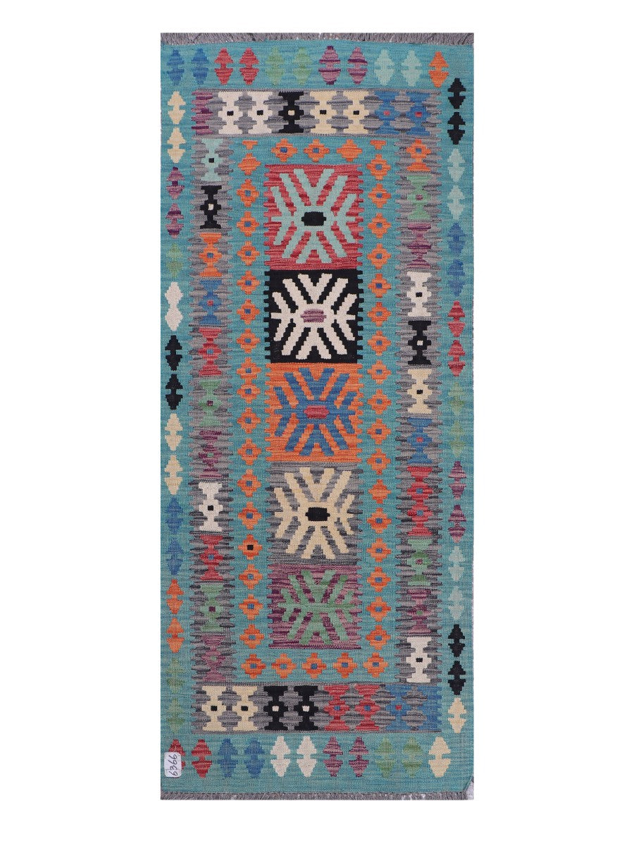 Maimana Afghanistan Kilim Rug - 198 x81 cm