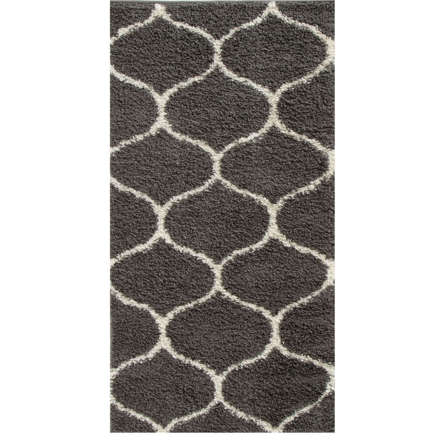 Moroccan Dark Grey Shaggy Rug | 640