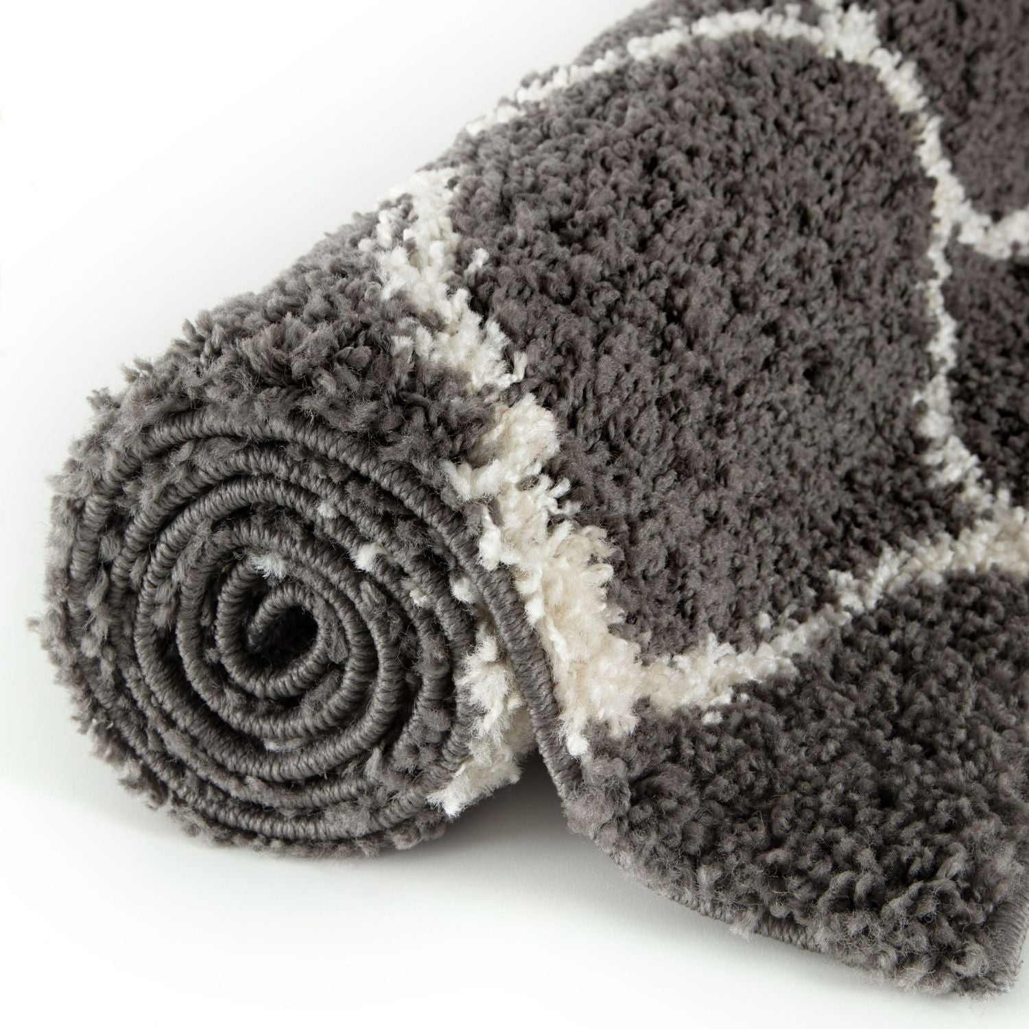 Moroccan Dark Grey Shaggy Rug | 640