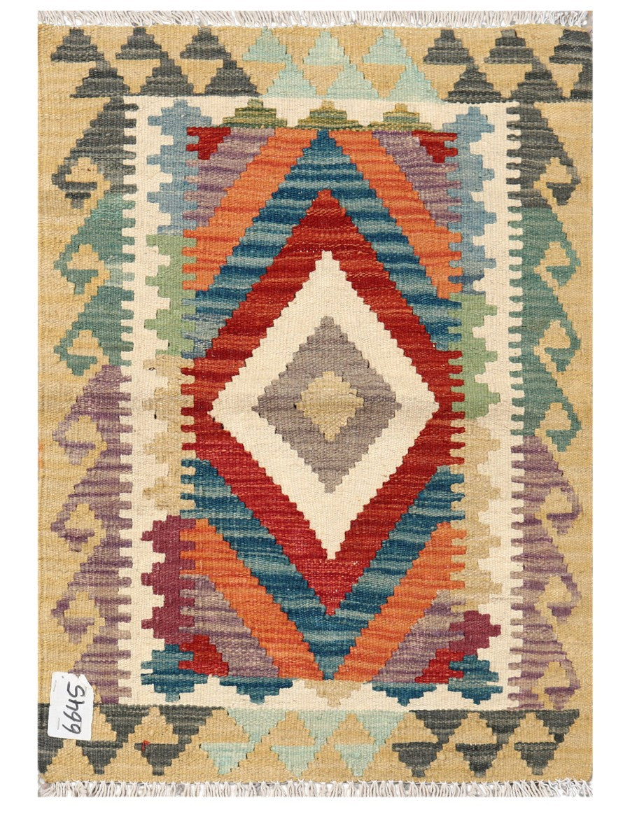 Maimana Afghanistan Kilim Rug - 85 x 60 cm