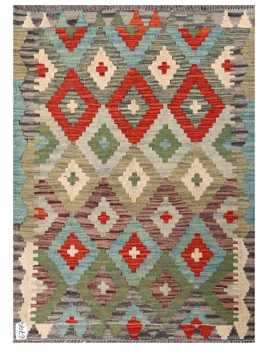 Maimana Afghanistan Kilim Rug - 124 x 89 cm