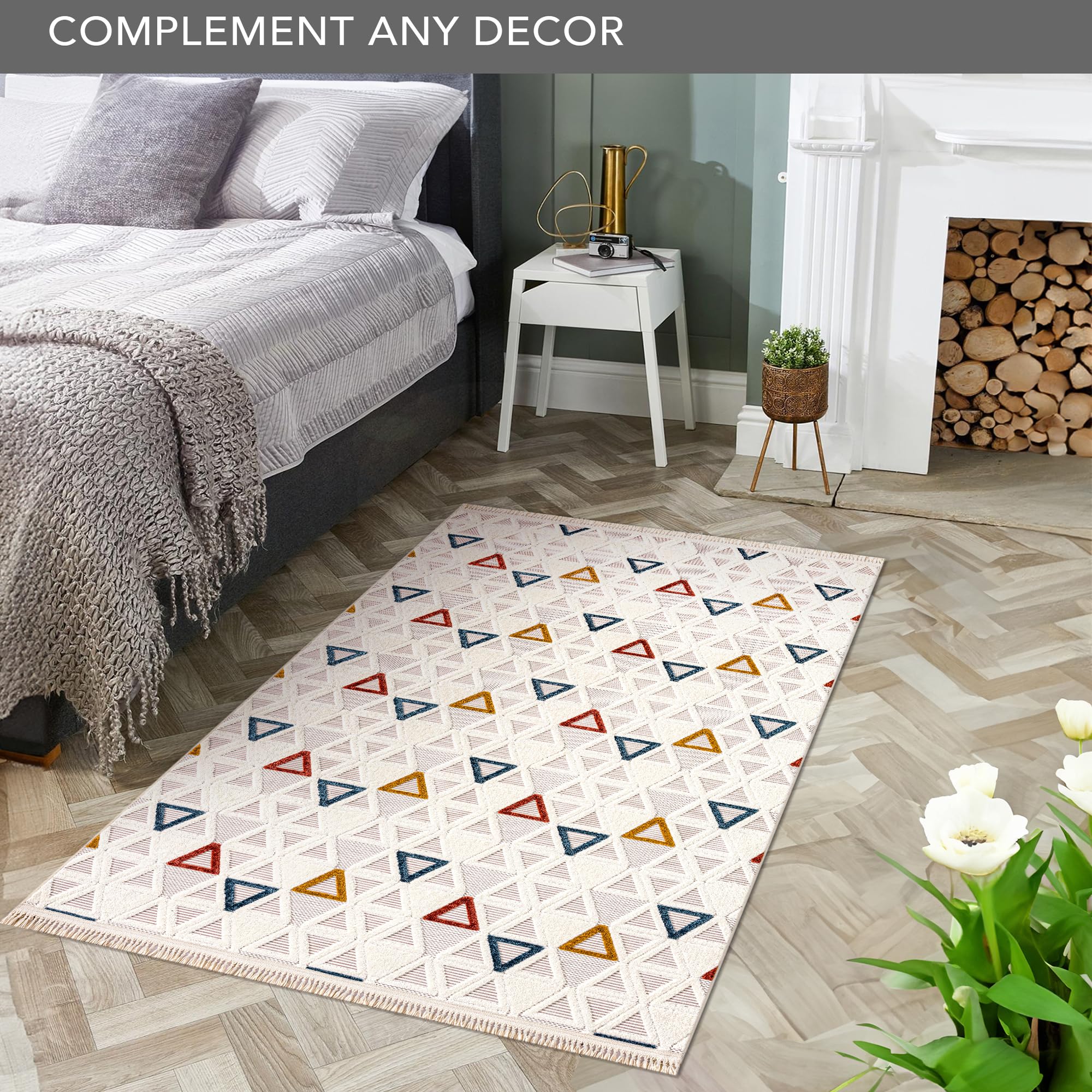 Netline Home RUGS DEPOT Area Rug for Living Room, Bedroom & Hallway – Soft & Durable Low Pile Area Rugs – Bohemian, Aztec & Boho Style – Pet & Kid-Friendly, Ideal for High-Traffic Areas (Copy)
