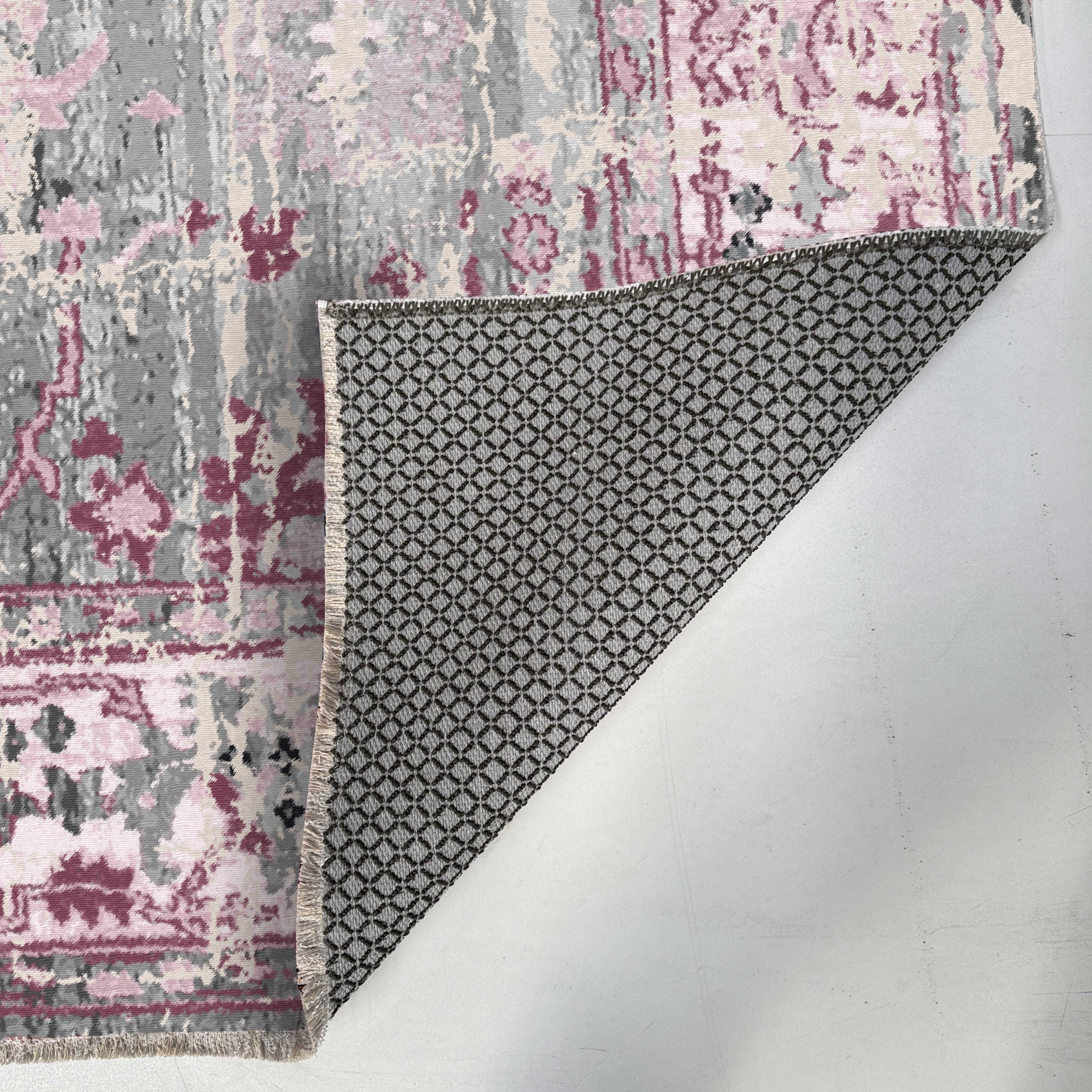 Netline Home Pink Fuchsia Ethnic Classic Vintage Machine Washable Chenille Rug Design NH7156 - Gallery Image 4 - Netline Home