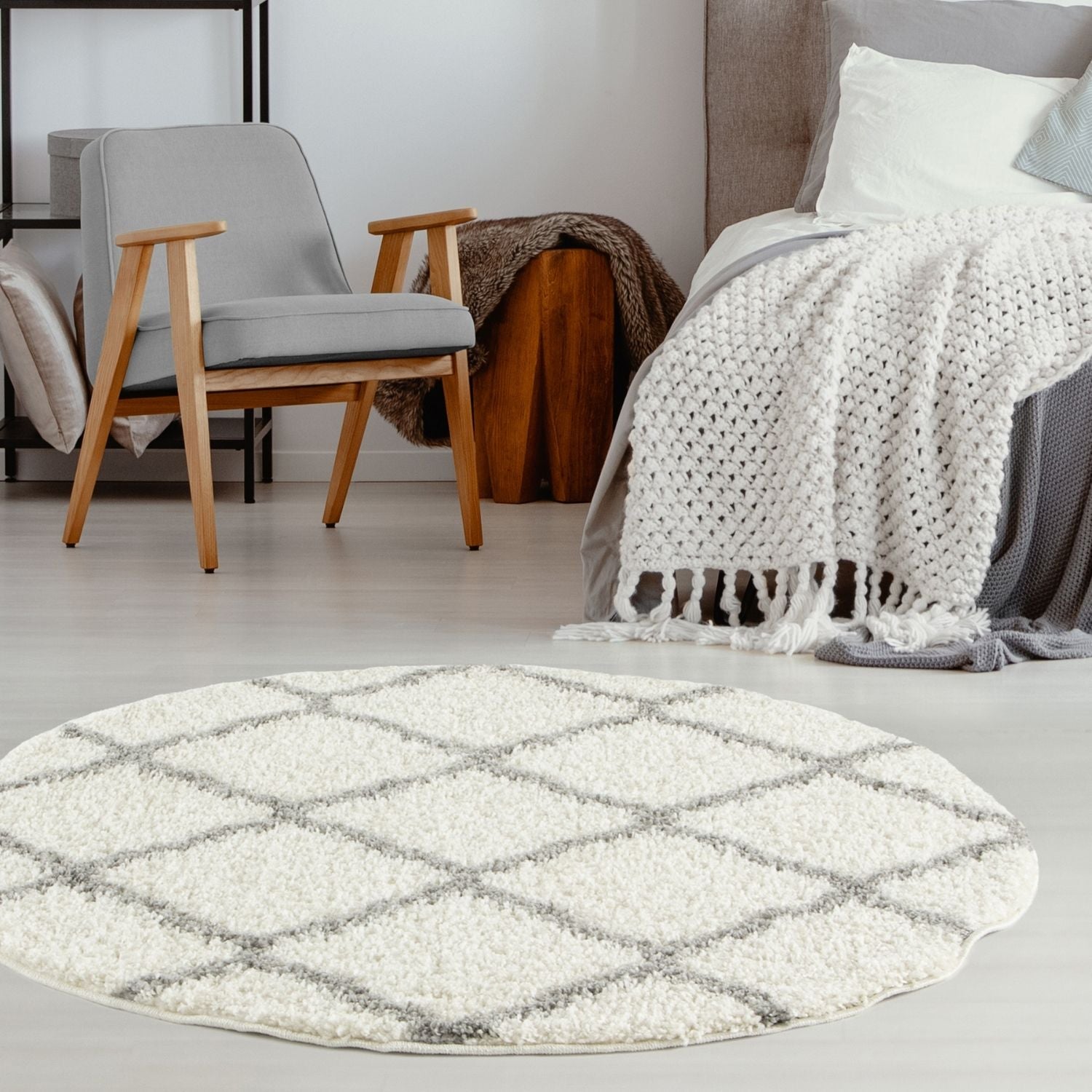 Moroccan Ivory Shaggy Rug | 700