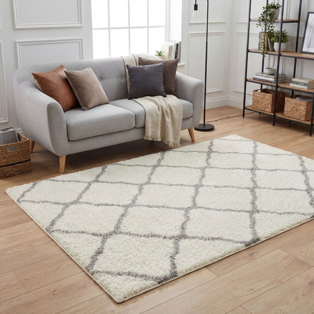 Moroccan Ivory Shaggy Rug – 700