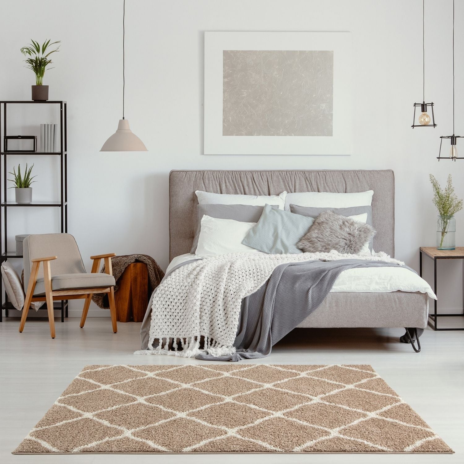Moroccan Beige Shaggy Rug | 720