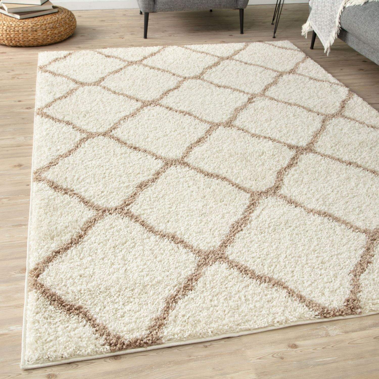 Moroccan Ivory Shaggy Rug | 730