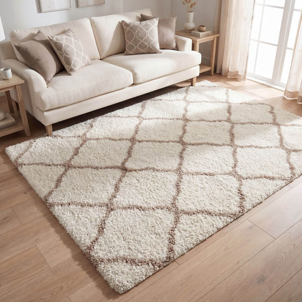 Moroccan Ivory Shaggy Rug – 730