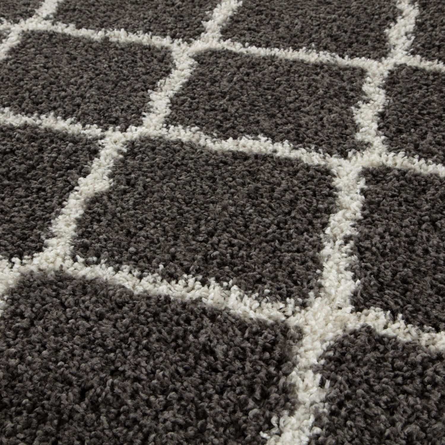 Moroccan Dark Grey Shaggy Rug | 740