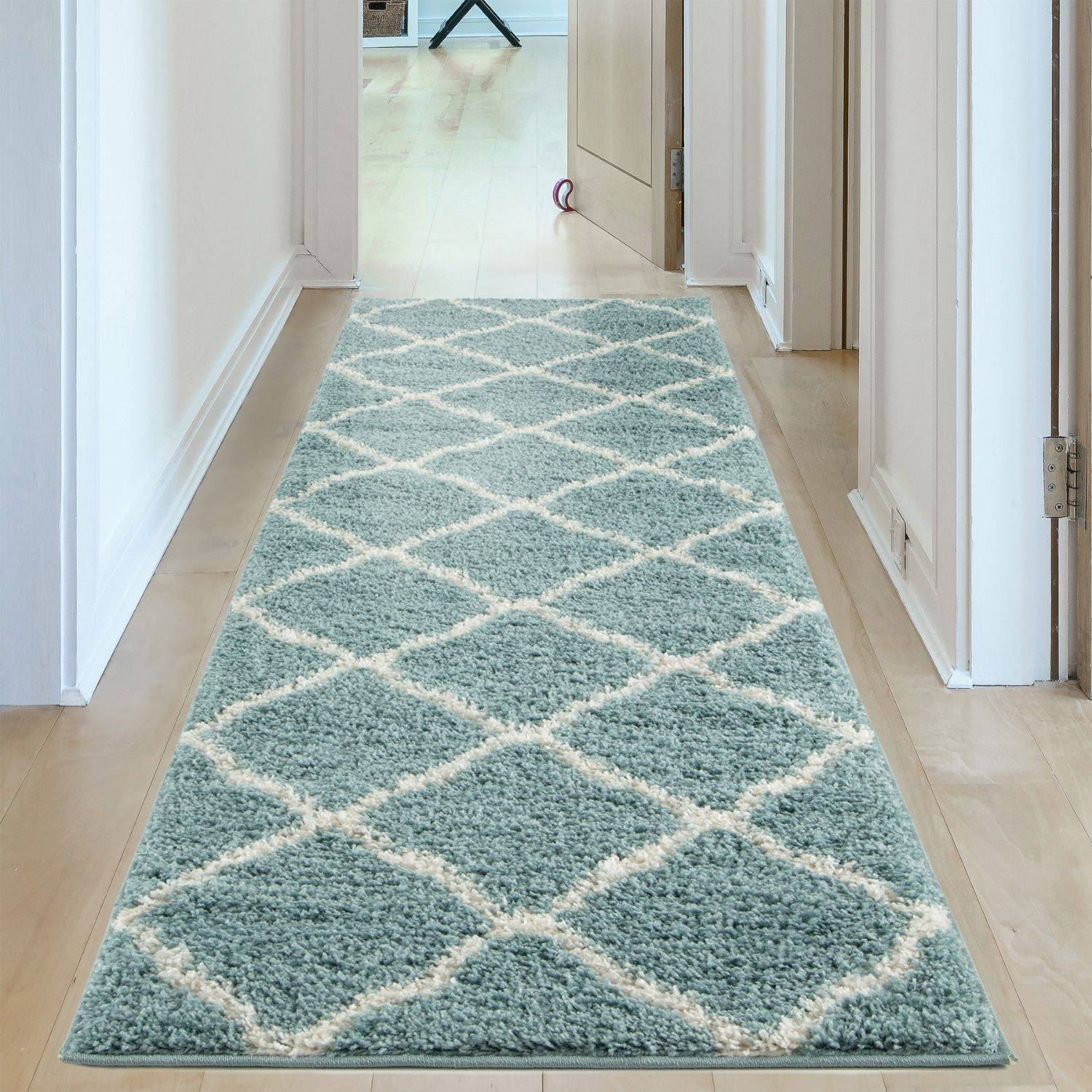 Moroccan Duck Egg Blue Shaggy Rug | 750