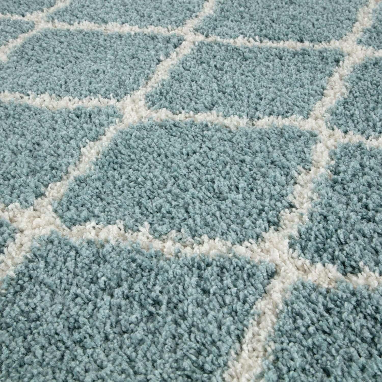 Moroccan Duck Egg Blue Shaggy Rug | 750