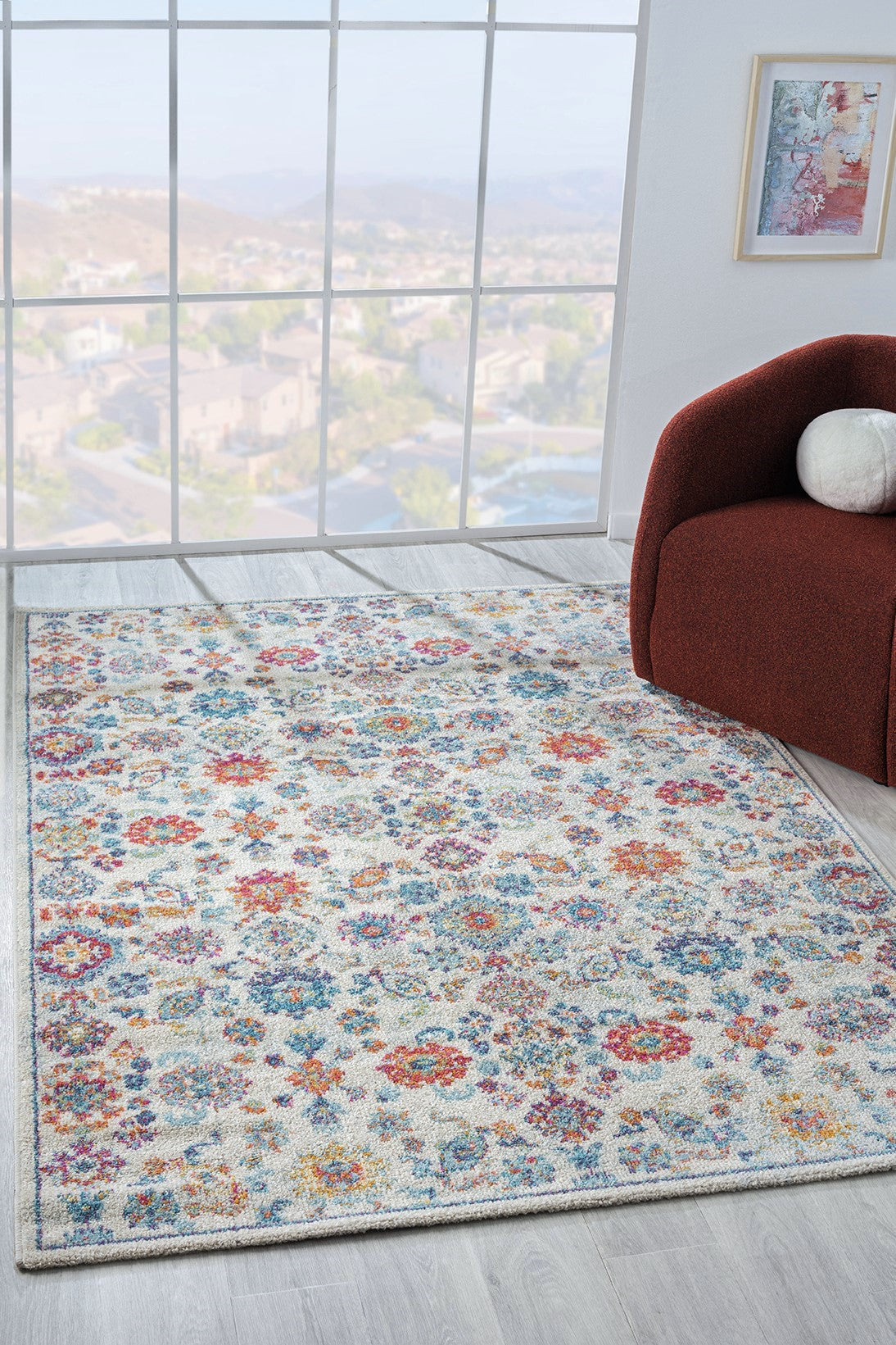 Vintage Area Rug 7660 – Ivory Multicolor Classic