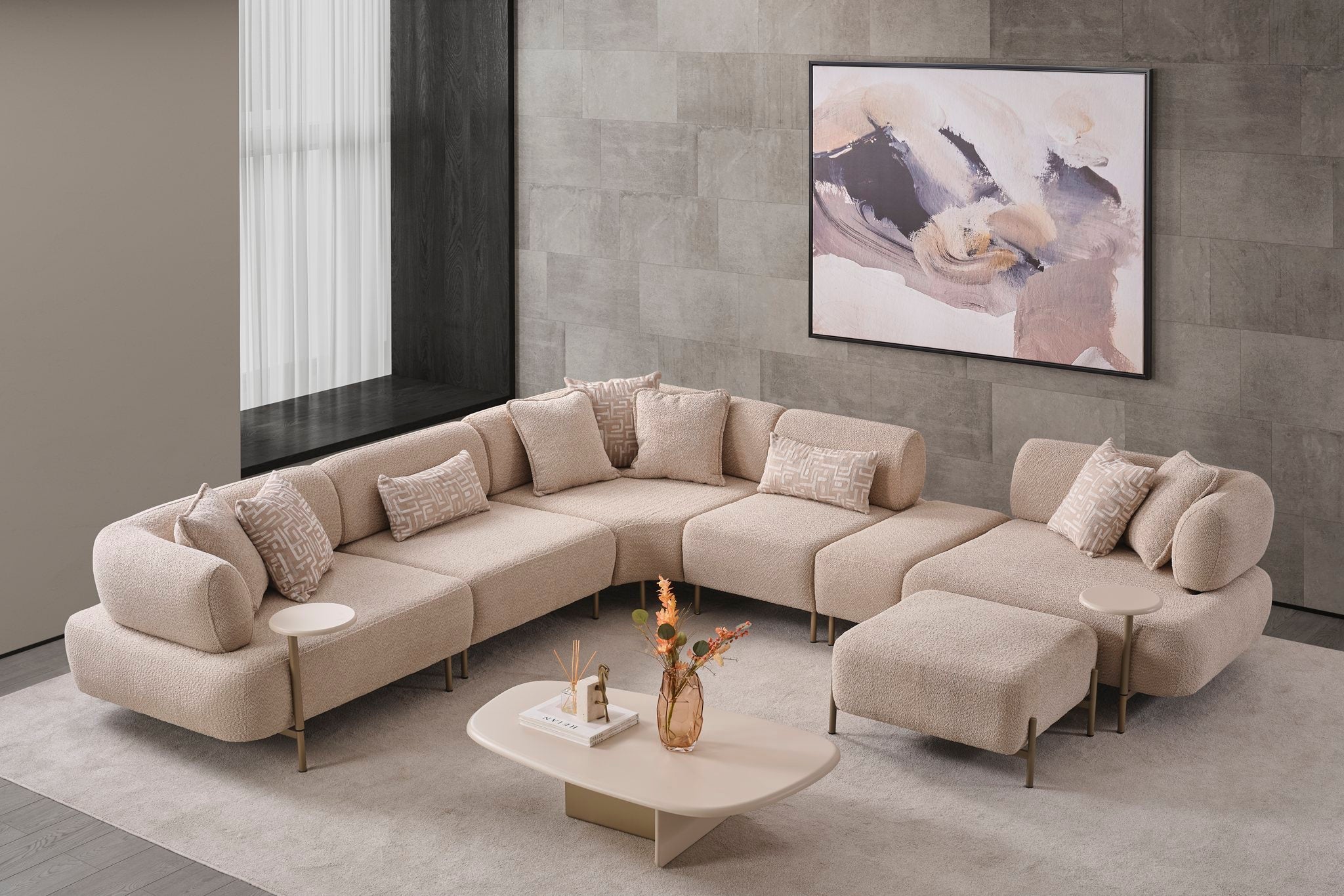 Netline Home Interior Lizbon Corner Sofa showcasing spacious lounge comfort with plush cushions and modern design.