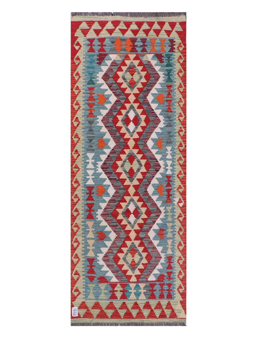 Maimana Afghanistan Kilim Rug - 203 x75 cm