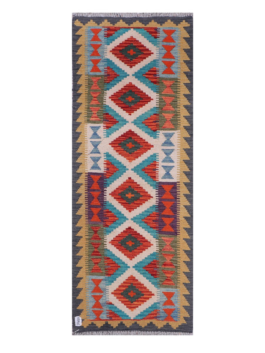 Maimana Afghanistan Kilim Rug - 197 x74 cm