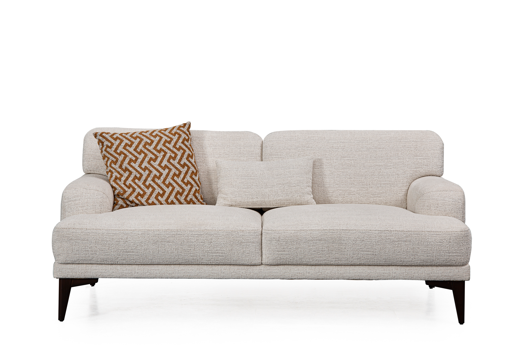 Netline Home Interior Toscano 2 Seater Sofa with plush cushions and sleek fabric upholstery, ideal for compact living rooms.