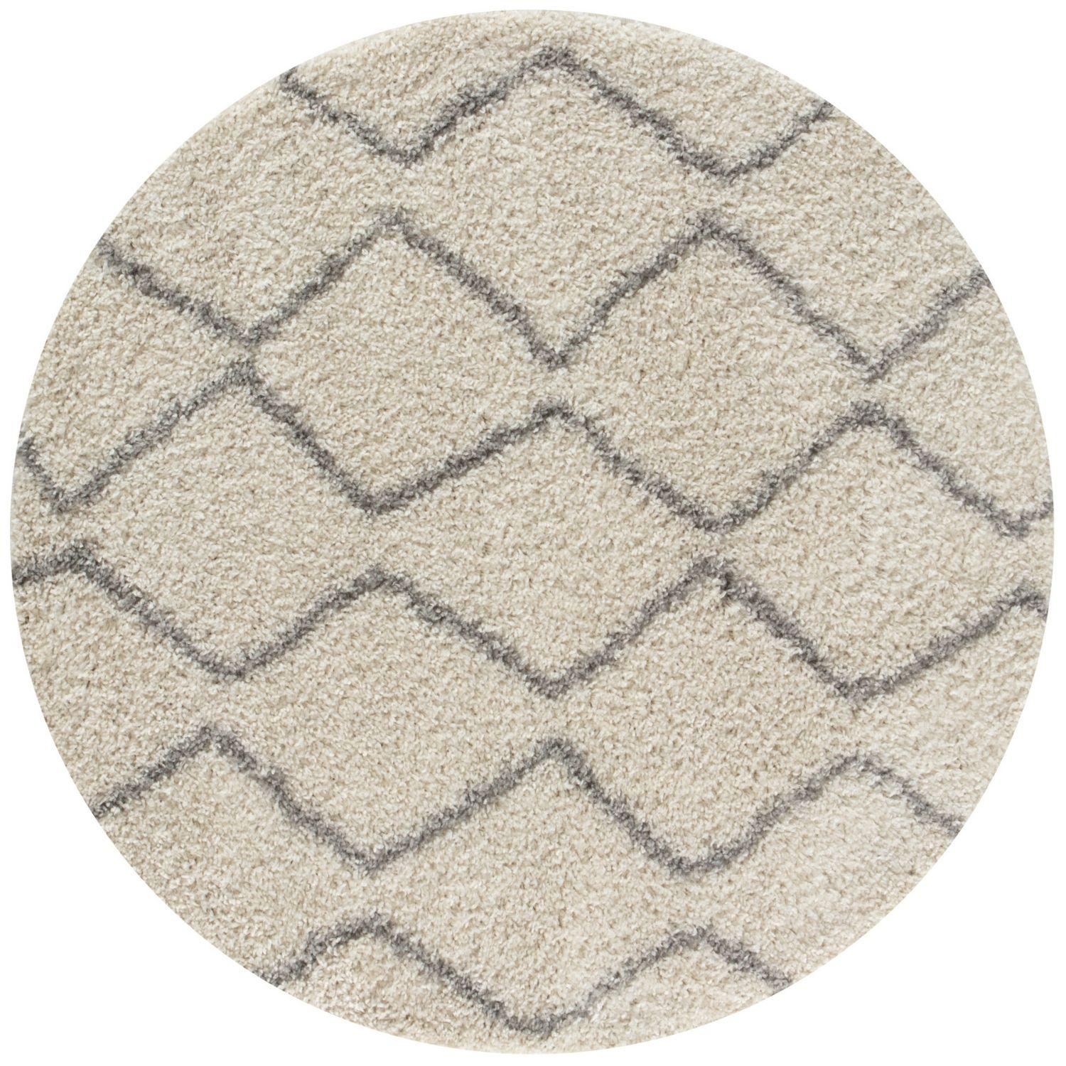 Moroccan Ivory Grey Shaggy Rug | 800