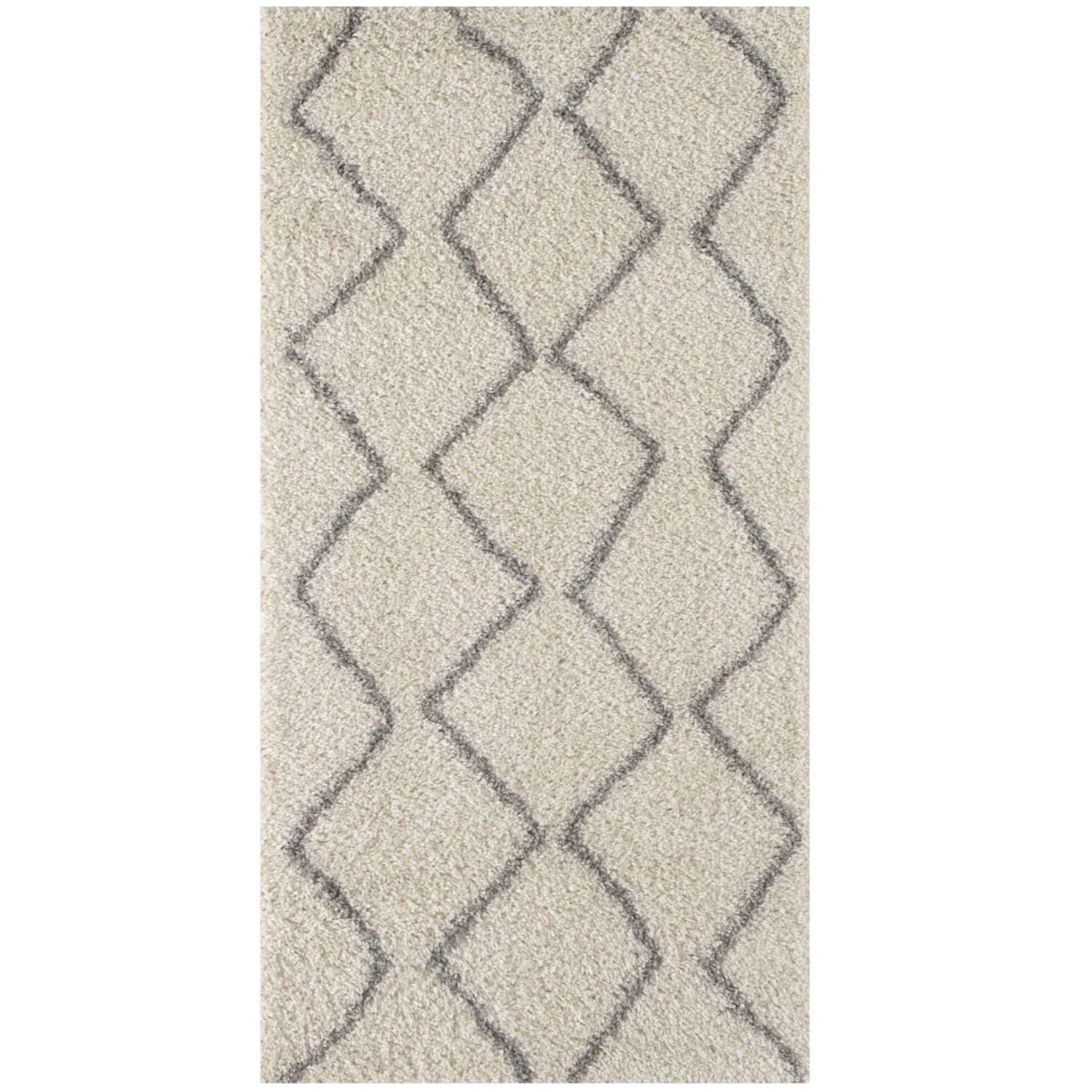 Moroccan Ivory Grey Shaggy Rug | 800