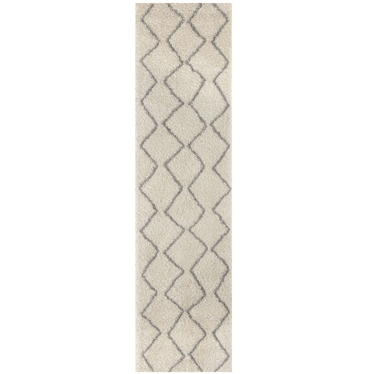 Moroccan Ivory Grey Shaggy Rug | 800