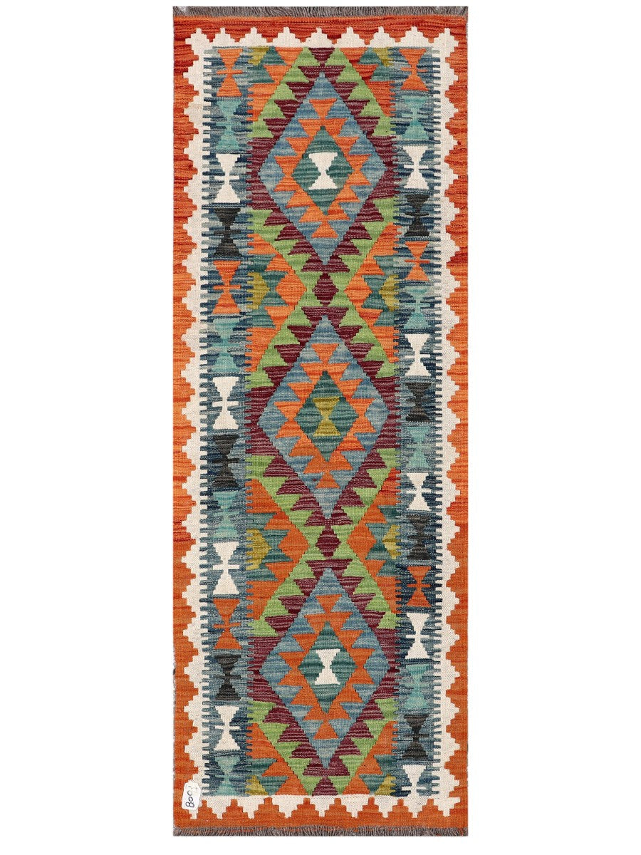 Maimana Afghanistan Kilim Rug - 188 x67 cm