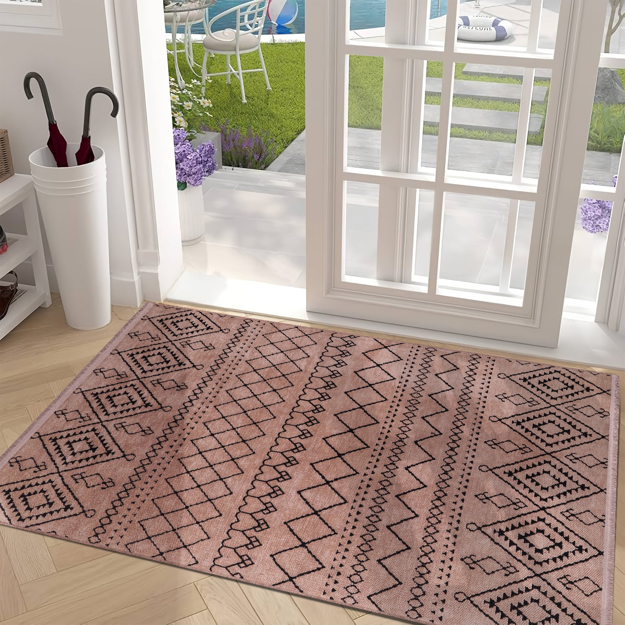 Netline Home Machine Washable Rug RW1801 – BROWN Soft Chenille