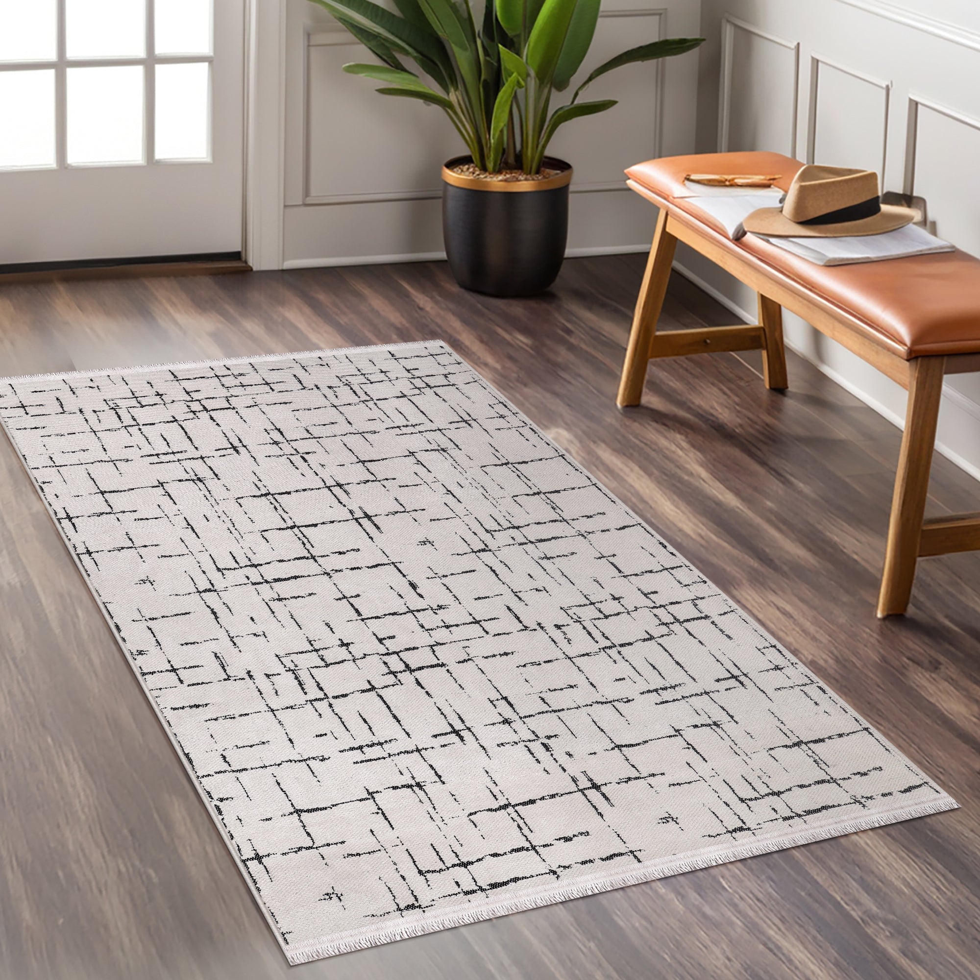 Netline Home Machine Washable Rug NT201 – WHITE Soft Chenille