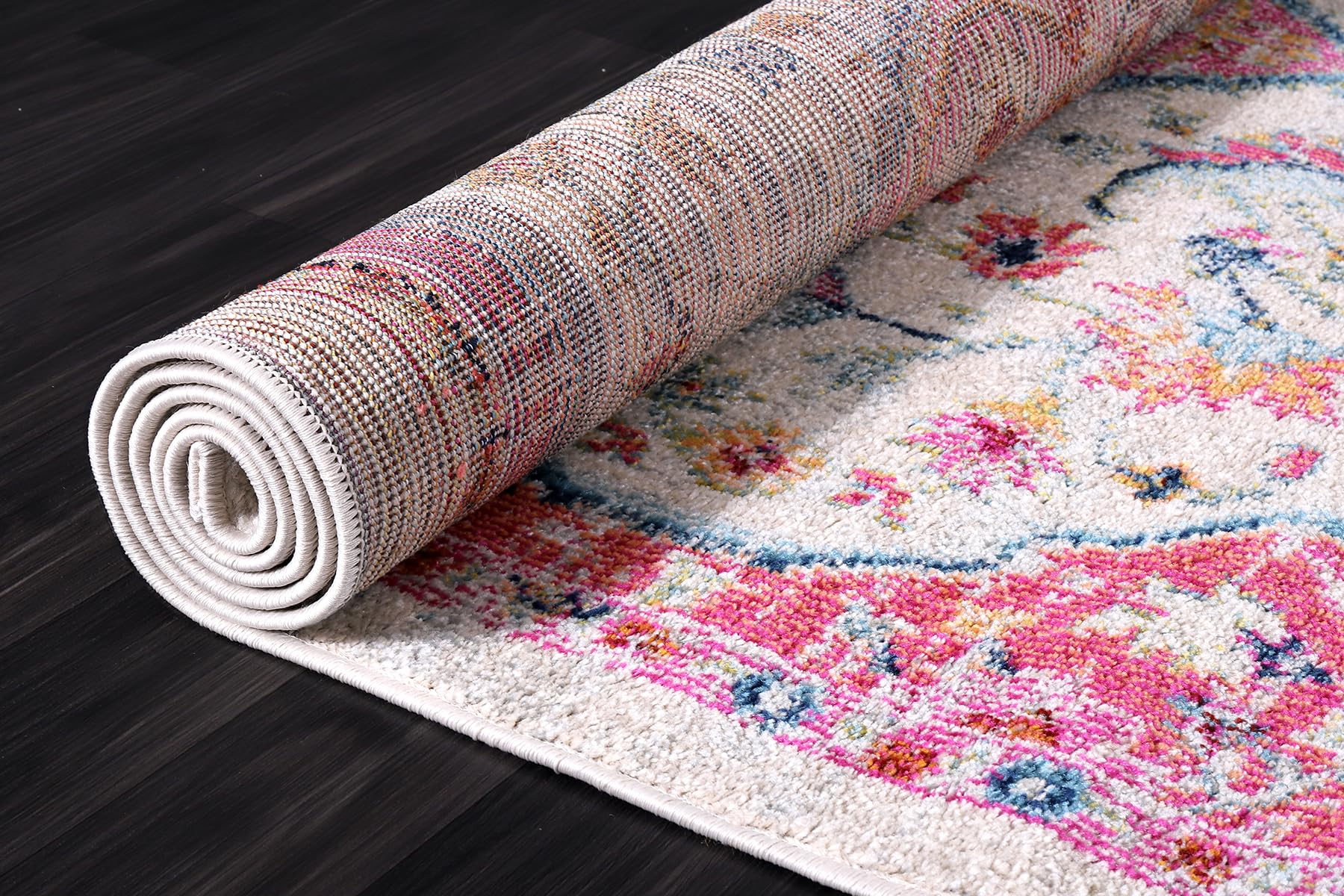 NETLINE HOME Area Rugs For Living Room, Bedroom, Kitchen, Dining Room | Oriental Design Carpet | Soft Medium Pile | Traditional Vintage Rug | Stain Resistant (Pink Cream, 160X230 CM)