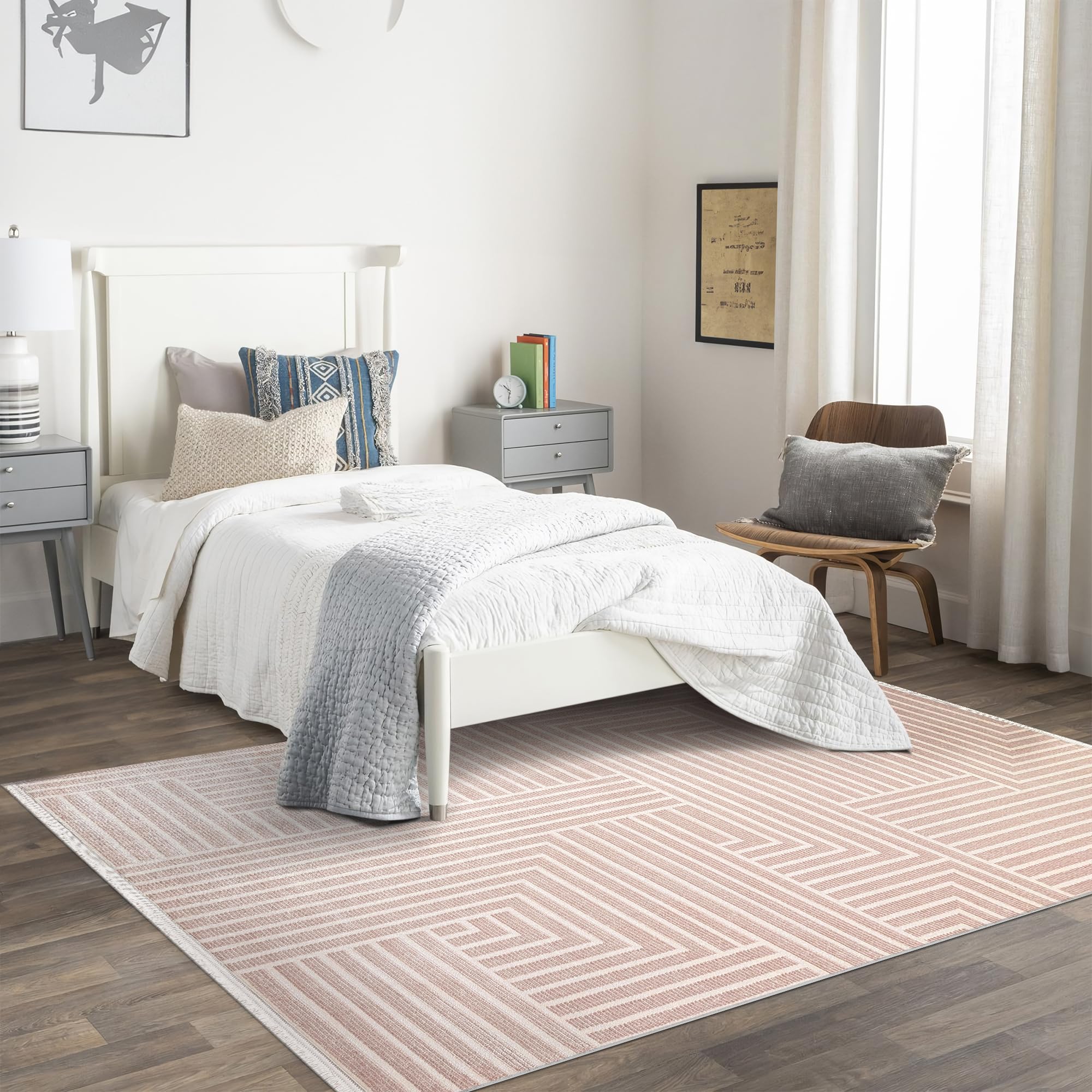 Area Rug for Living Room – Soft Plush Area Rug, Modern Carpet for Bedroom & Home | Non-Shedding, Shed-Resistant Large Area Rugs for Living Room, Hallway & Office (LIGHT GRAY, 160X230)