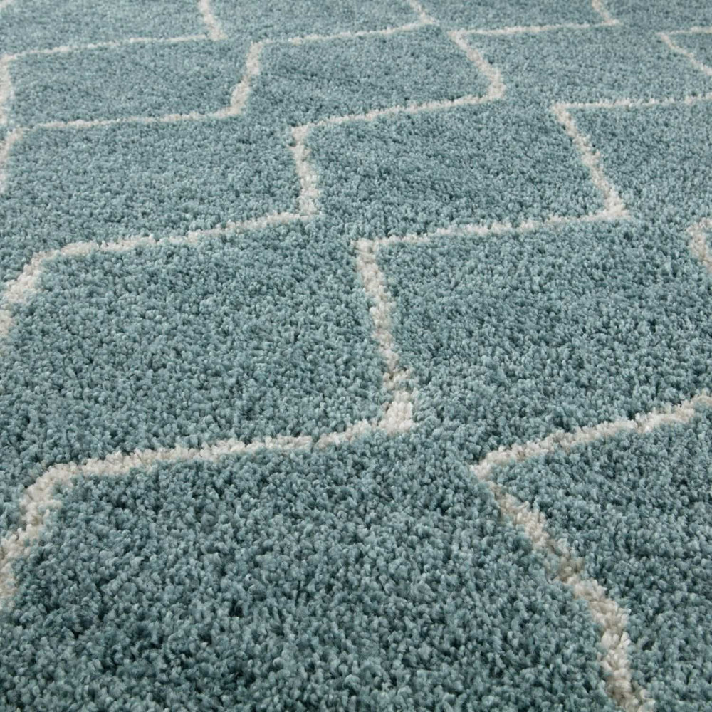 Moroccan Duck Egg Blue Shaggy Rug – 850